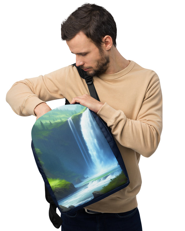 Oregon Waterfalls - Digital Art - Minimalist Backpack