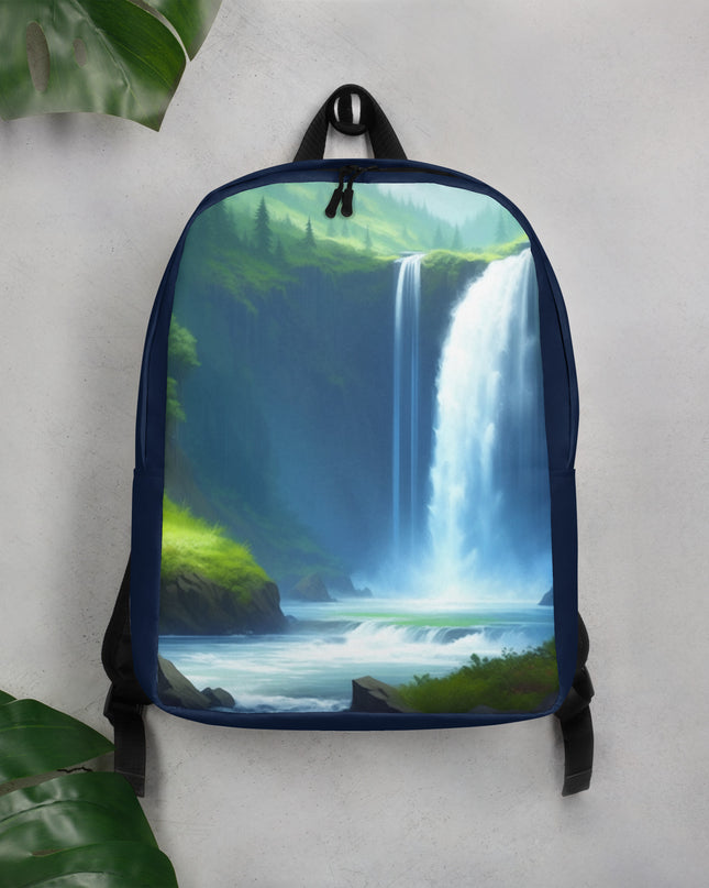 Oregon Waterfalls - Digital Art - Minimalist Backpack