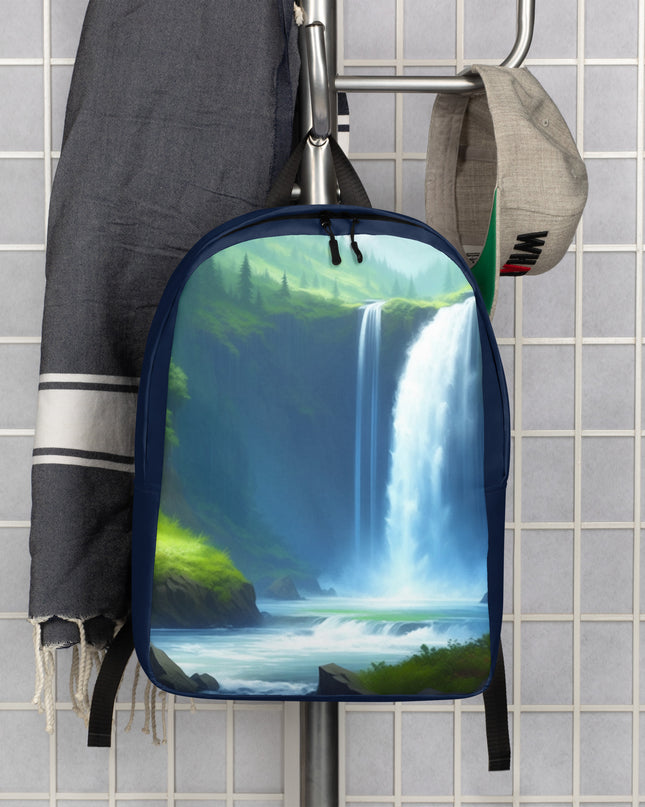 Oregon Waterfalls - Digital Art - Minimalist Backpack