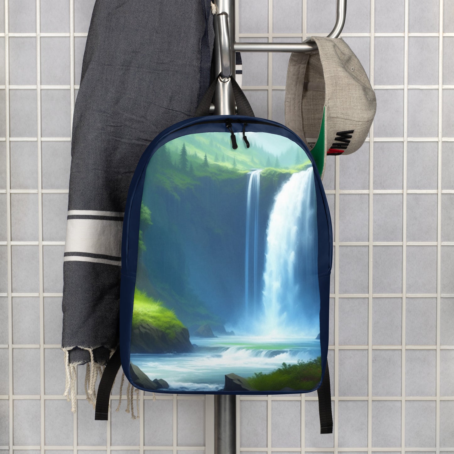 Oregon Waterfalls - Digital Art - Minimalist Backpack