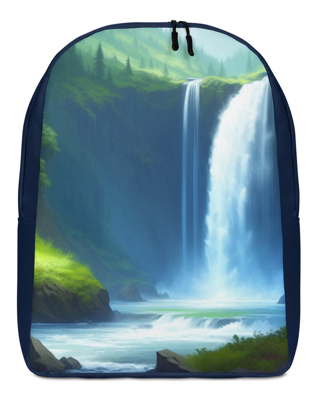 Oregon Waterfalls - Digital Art - Minimalist Backpack