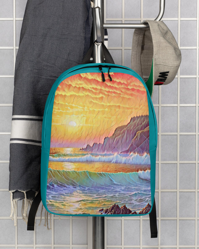 Oregon Coast Sunset - Digital Art - Minimalist Backpack