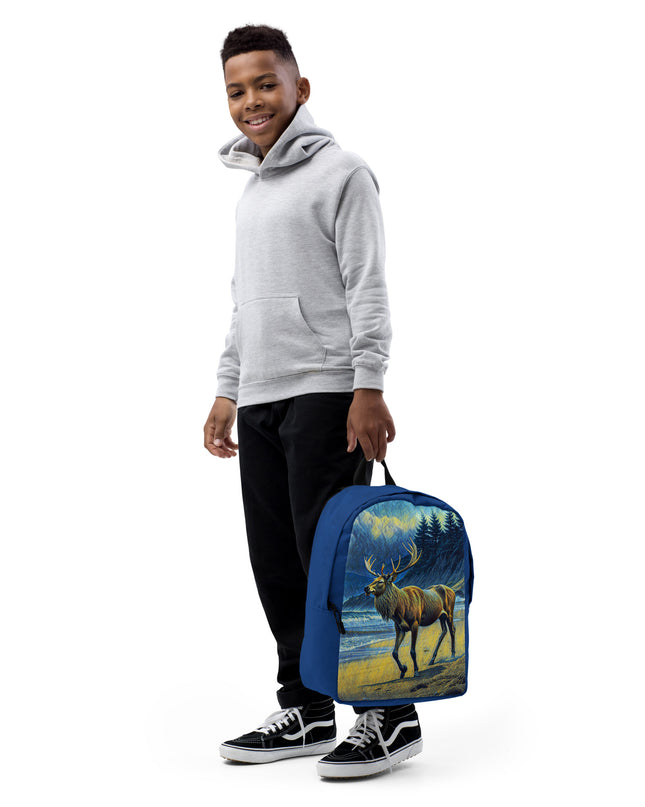 Elk on the Beach - Digital Art - Minimalist Backpack