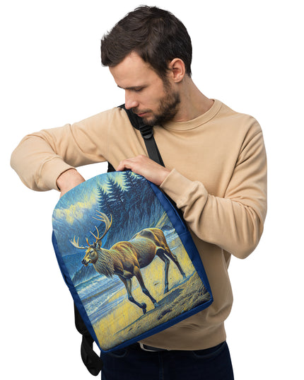 Elk on the Beach - Digital Art - Minimalist Backpack