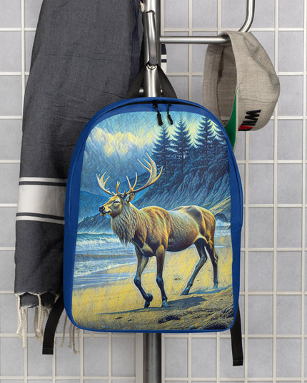 Elk on the Beach - Digital Art - Minimalist Backpack