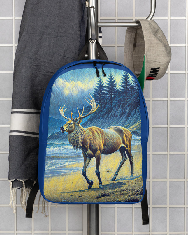 Elk on the Beach - Digital Art - Minimalist Backpack