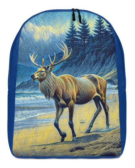 Elk on the Beach - Digital Art - Minimalist Backpack