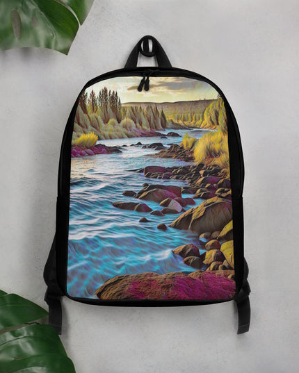 Oregon River - Digital Art - Minimalist Backpack