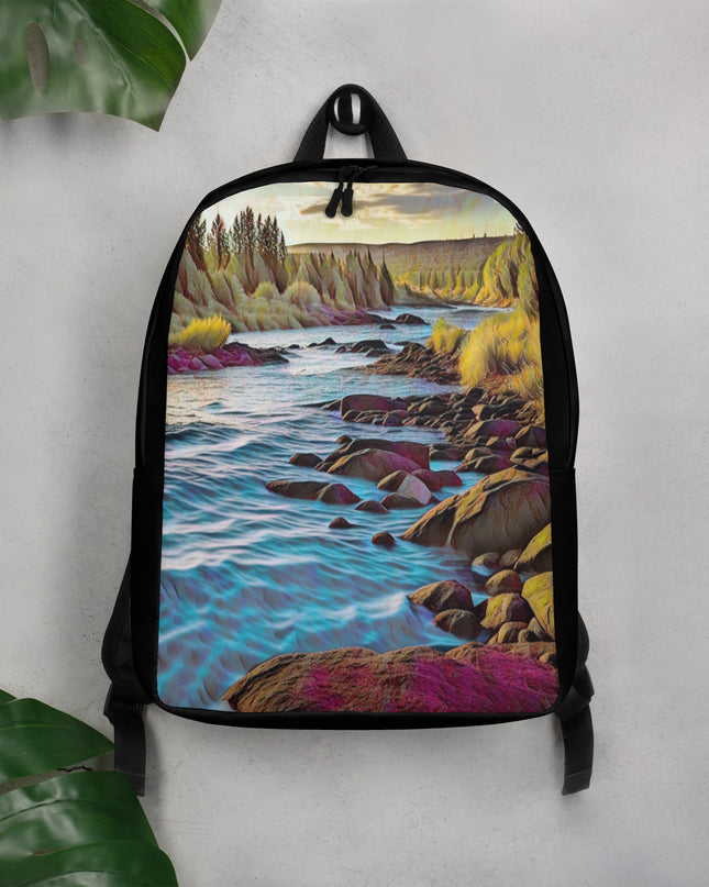 Oregon River - Digital Art - Minimalist Backpack