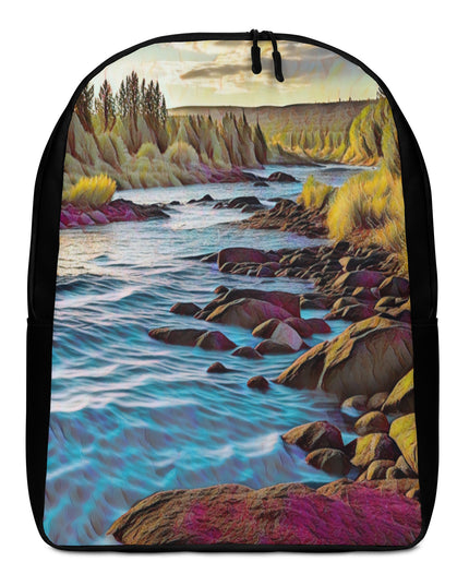 Oregon River - Digital Art - Minimalist Backpack