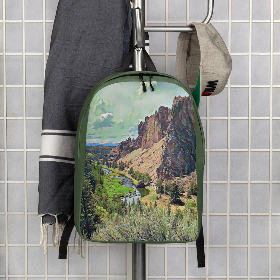 Smith Rock Digital Art Minimalist Backpack Oregon Collectibles