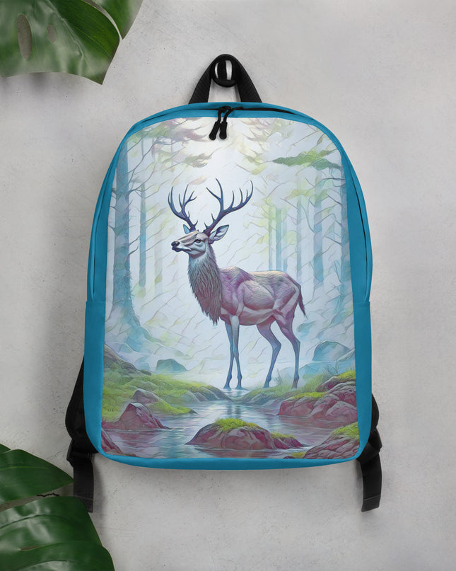 Oregon Deer in the Woods - Digital Art - Minimalist Backpack