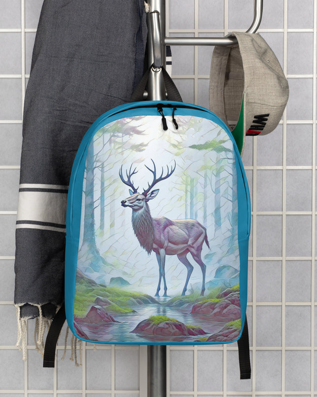 Oregon Deer in the Woods - Digital Art - Minimalist Backpack