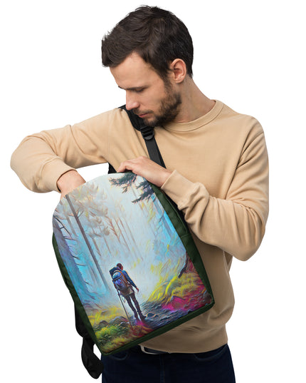 Hiking the Oregon Woods - Digital Art - Minimalist Backpack