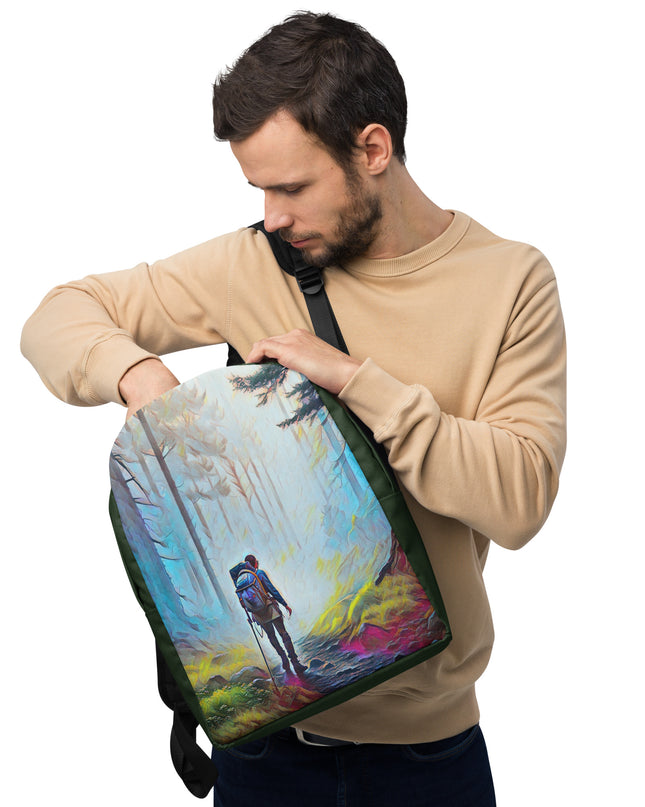 Hiking the Oregon Woods - Digital Art - Minimalist Backpack