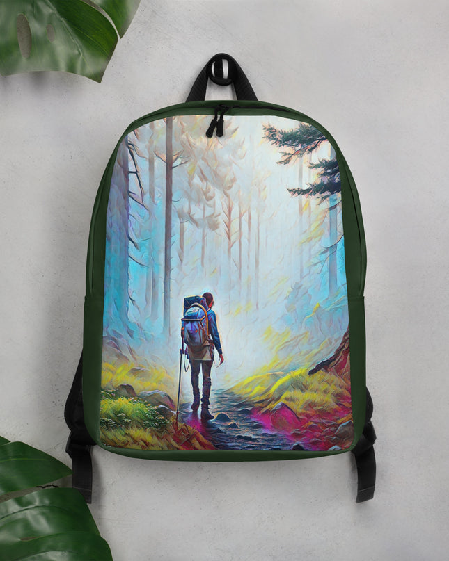 Hiking the Oregon Woods - Digital Art - Minimalist Backpack