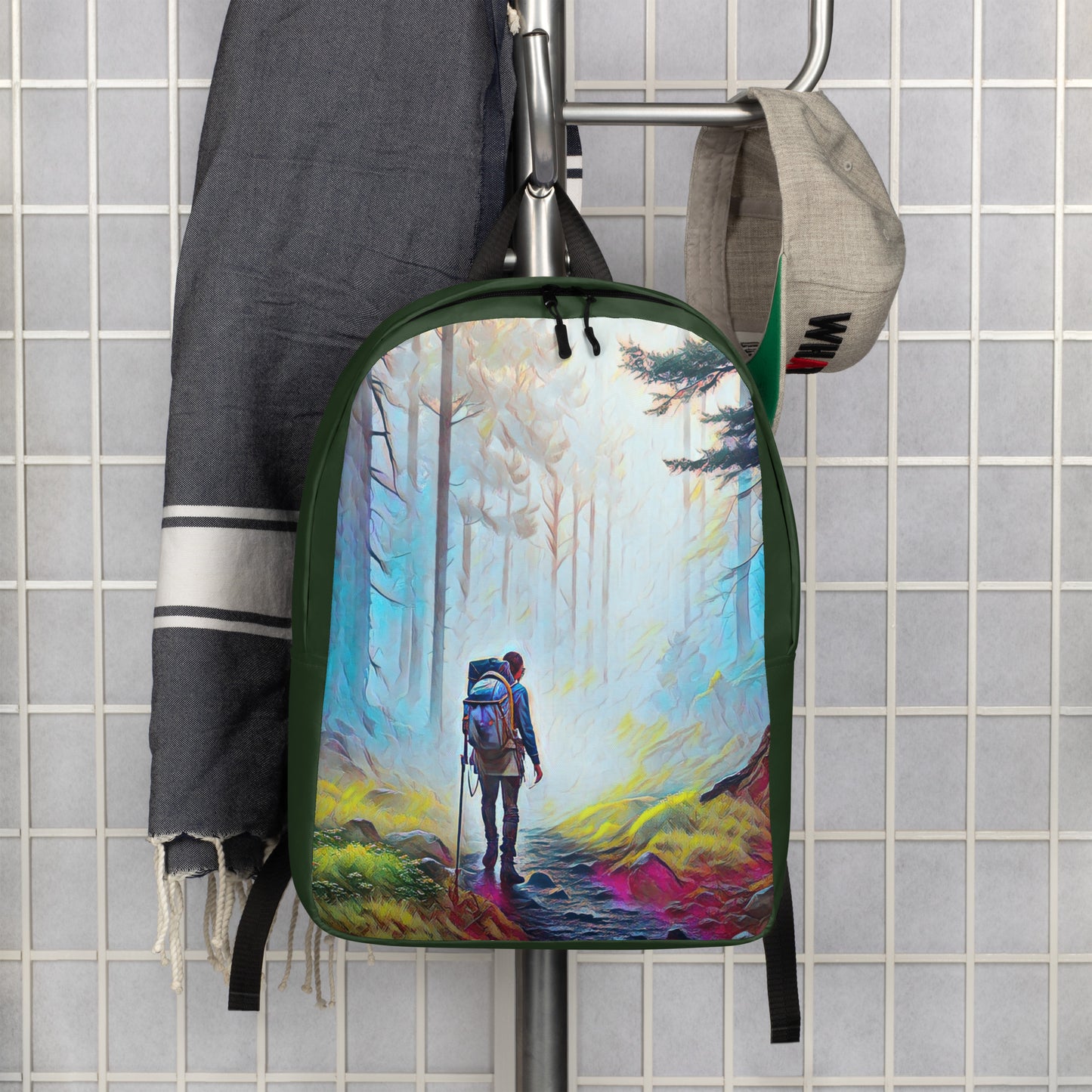 Hiking the Oregon Woods - Digital Art - Minimalist Backpack