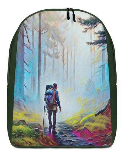Hiking the Oregon Woods - Digital Art - Minimalist Backpack