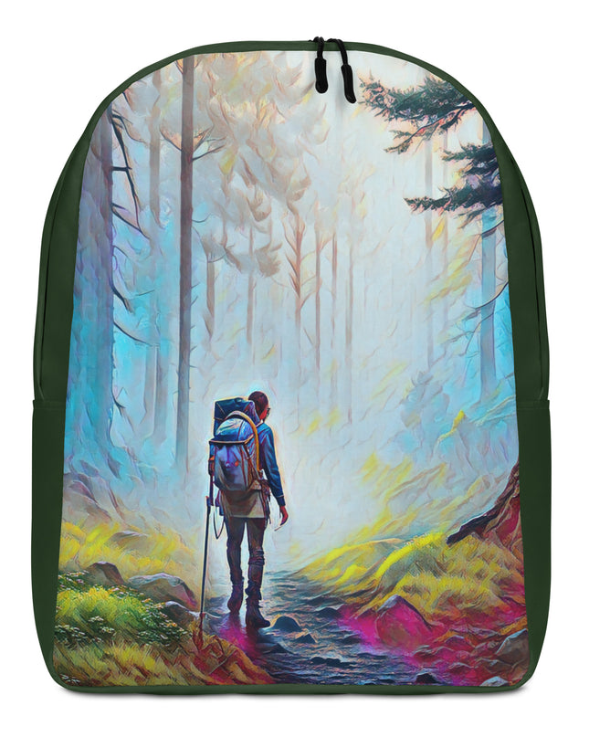 Hiking the Oregon Woods - Digital Art - Minimalist Backpack