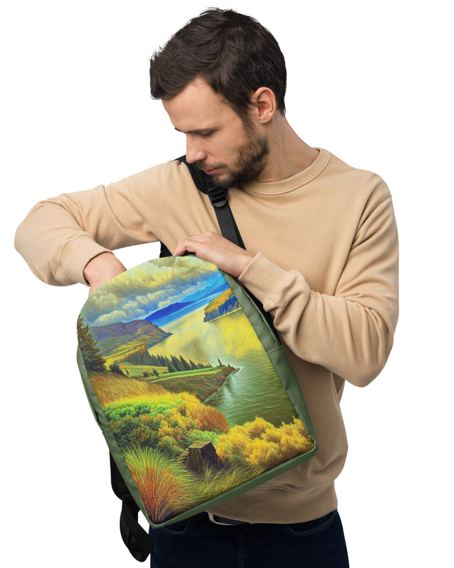 Columbia River Gorge - Digital Art - Minimalist Backpack
