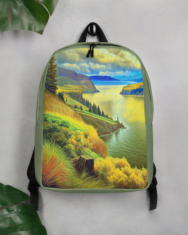 Columbia River Gorge - Digital Art - Minimalist Backpack