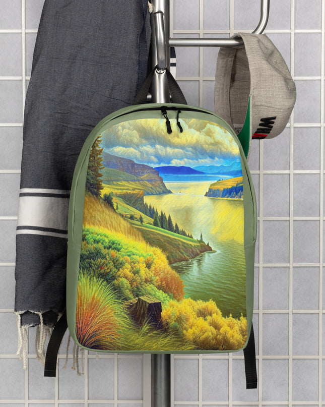 Columbia River Gorge - Digital Art - Minimalist Backpack