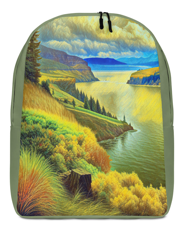 Columbia River Gorge - Digital Art - Minimalist Backpack