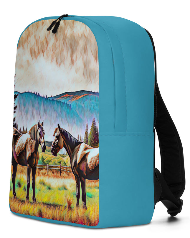 Central Oregon Horses - Digital Art - Minimalist Backpack