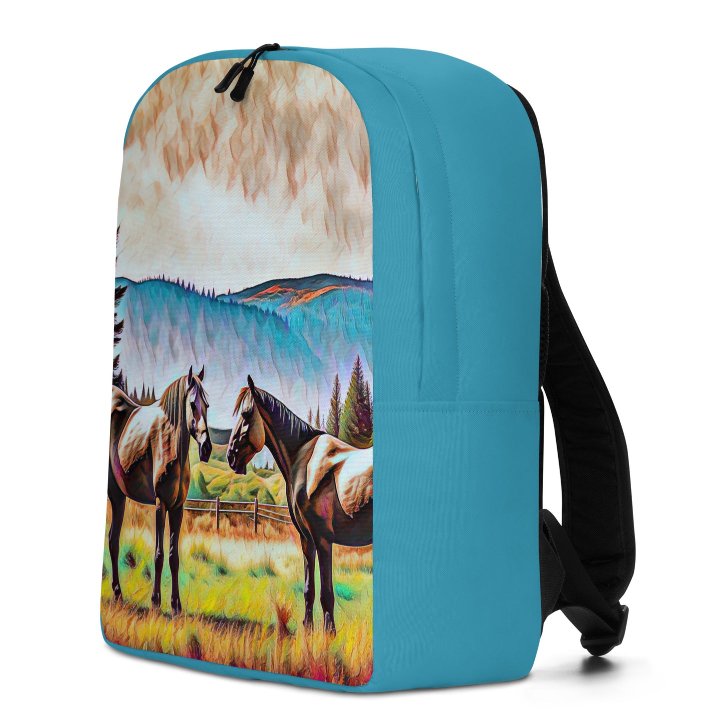 Central Oregon Horses - Digital Art - Minimalist Backpack