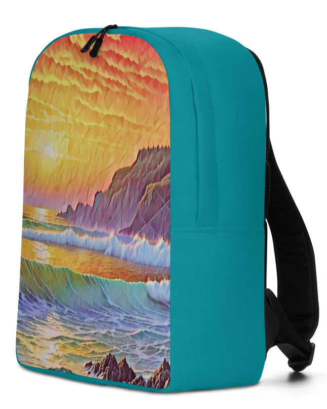 Oregon Coast Sunset - Digital Art - Minimalist Backpack