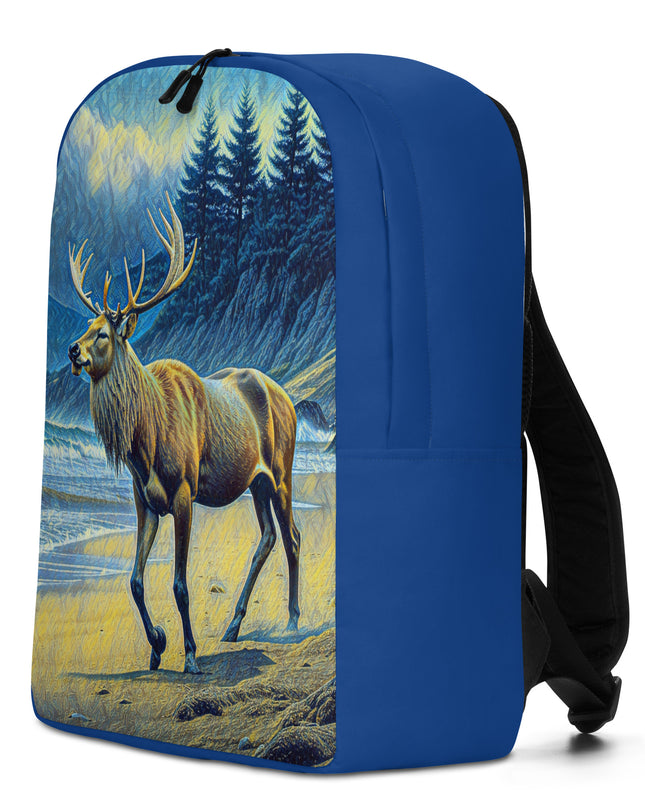 Elk on the Beach - Digital Art - Minimalist Backpack