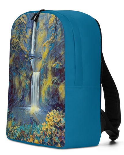Multnomah Falls/Blue - Digital Art - Minimalist Backpack