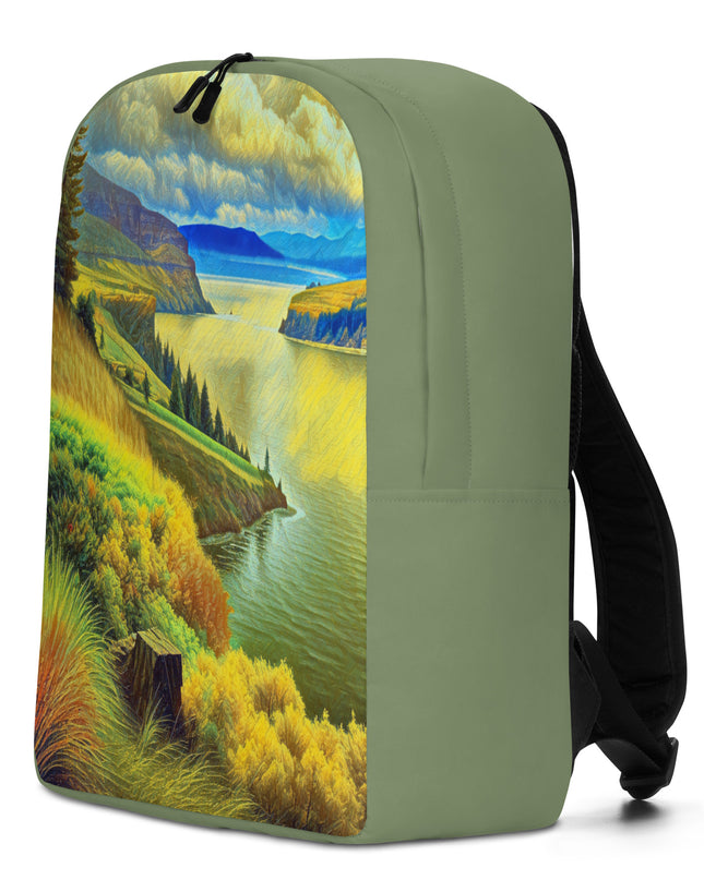 Columbia River Gorge - Digital Art - Minimalist Backpack