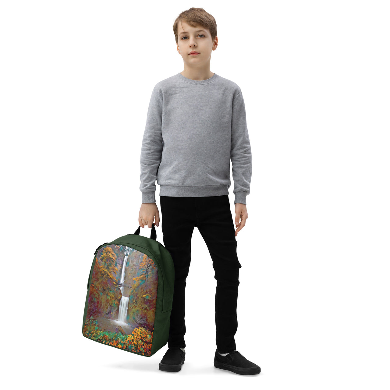 Multnomah Falls - Digital Art - Minimalist Backpack