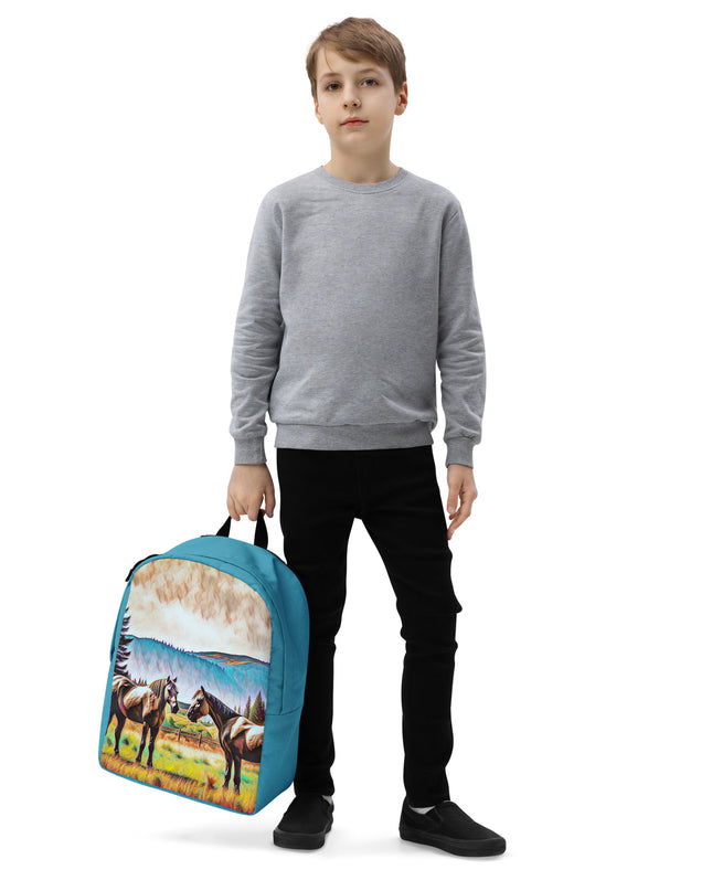 Central Oregon Horses - Digital Art - Minimalist Backpack