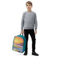 Thumbnail for Oregon Coast Sunset - Digital Art - Minimalist Backpack