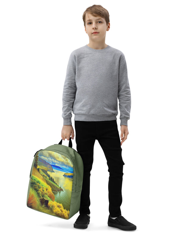 Columbia River Gorge - Digital Art - Minimalist Backpack