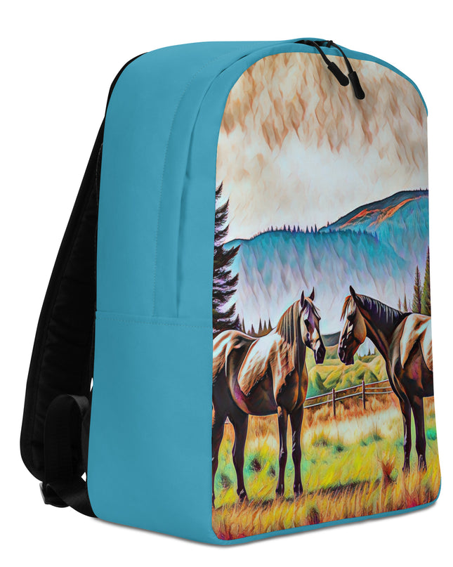 Central Oregon Horses - Digital Art - Minimalist Backpack