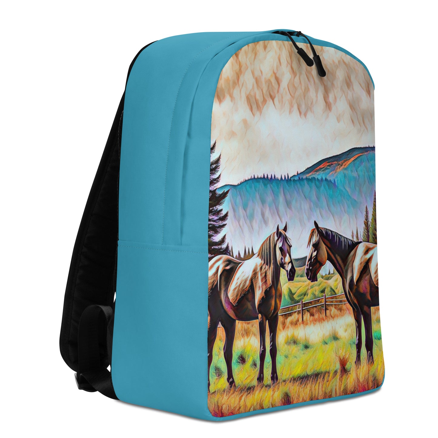 Central Oregon Horses - Digital Art - Minimalist Backpack