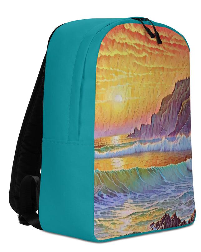Oregon Coast Sunset - Digital Art - Minimalist Backpack
