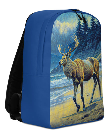 Elk on the Beach - Digital Art - Minimalist Backpack