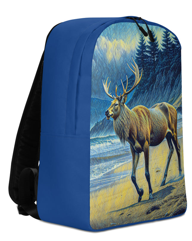Elk on the Beach - Digital Art - Minimalist Backpack