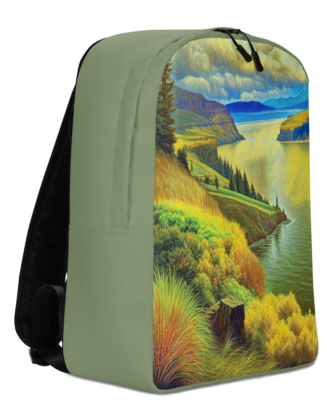 Columbia River Gorge - Digital Art - Minimalist Backpack