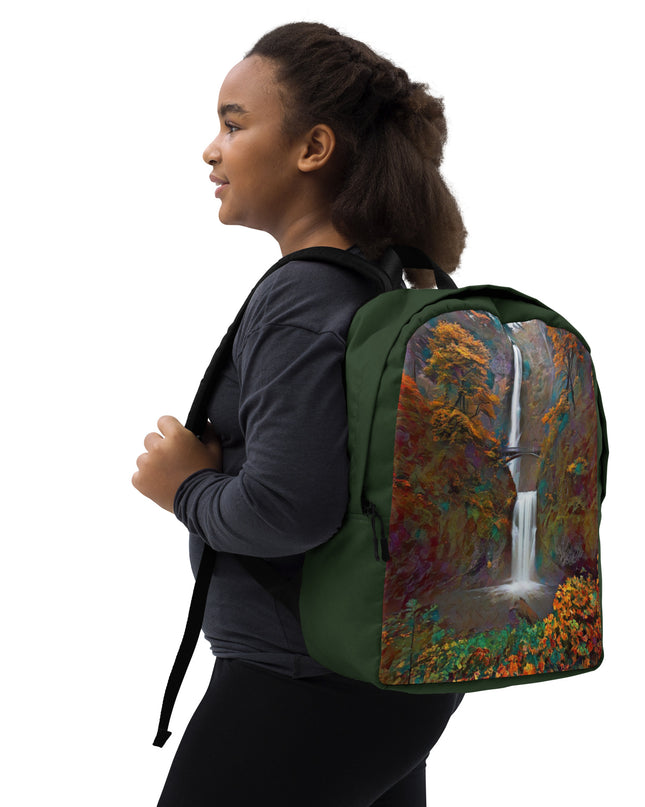 Multnomah Falls - Digital Art - Minimalist Backpack