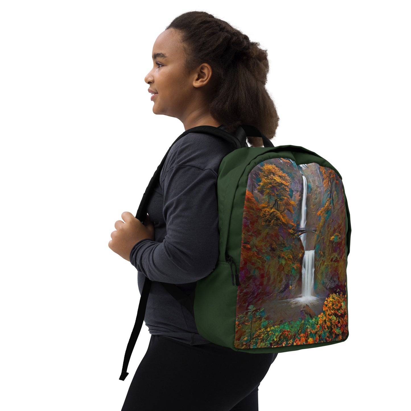 Multnomah Falls - Digital Art - Minimalist Backpack