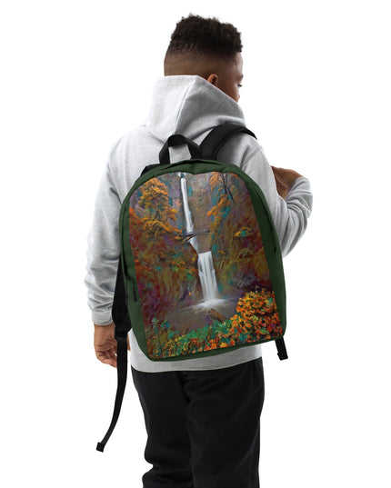 Multnomah Falls - Digital Art - Minimalist Backpack