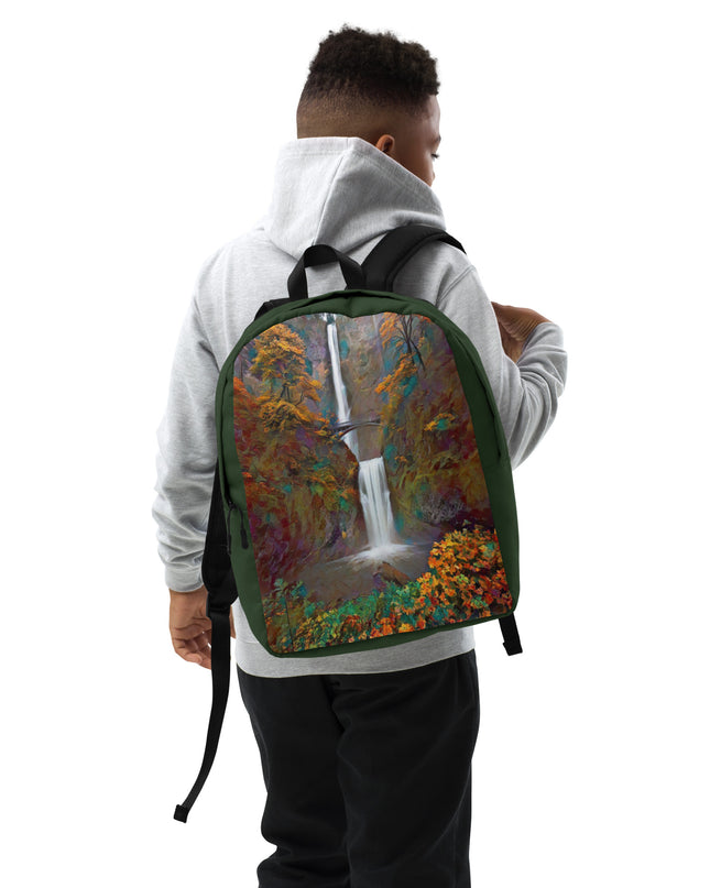 Multnomah Falls - Digital Art - Minimalist Backpack