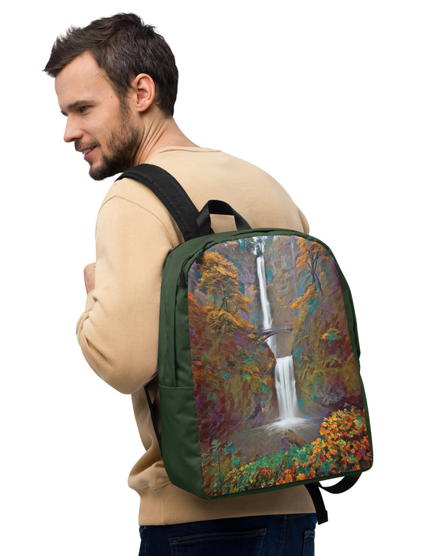 Multnomah Falls - Digital Art - Minimalist Backpack