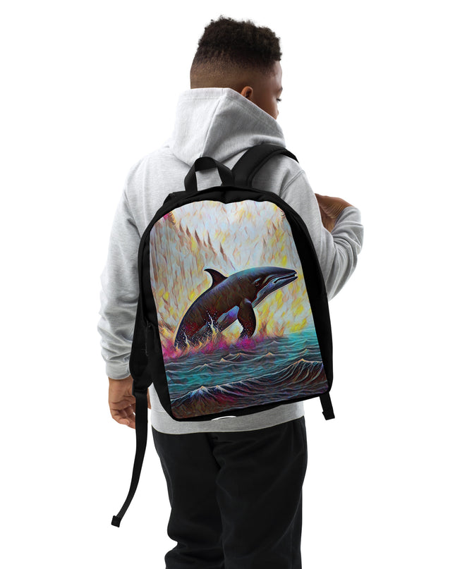 Pacific Northwest Orca - Digital Art - Minimalist Backpack