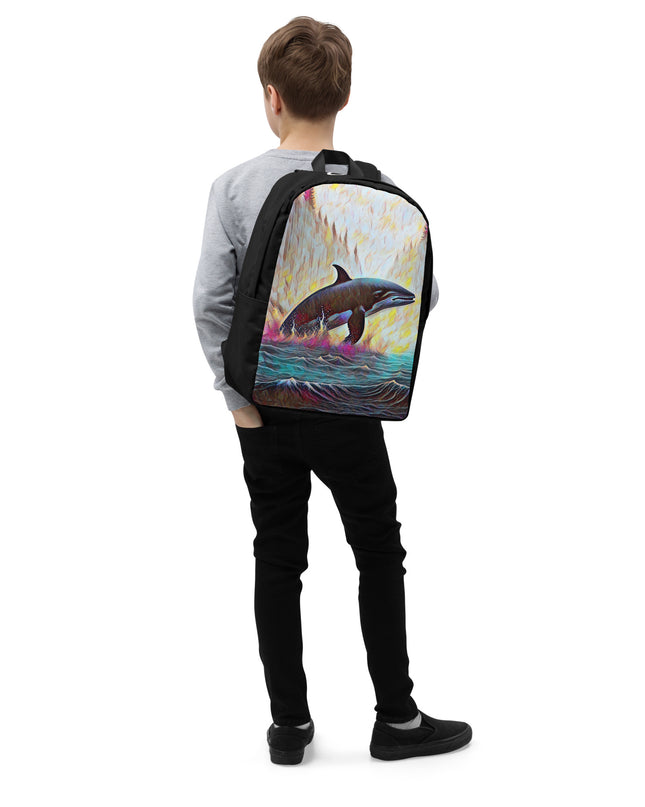 Pacific Northwest Orca - Digital Art - Minimalist Backpack